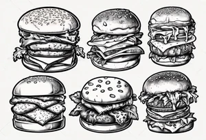 cheese burger tattoo idea