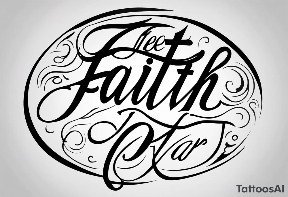 The word FAITH with “came this far by” running through it tattoo idea