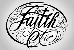 The word FAITH with “came this far by” running through it tattoo idea