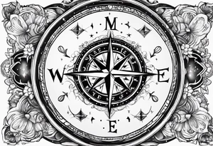 Compass wonderland  white rabbit tattoo idea