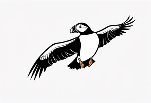 a flying puffin with black wings
 -  forarm Tattoo tattoo idea