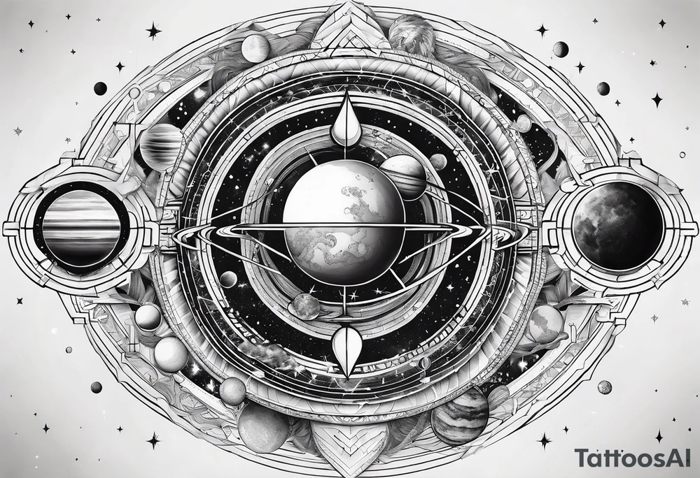 geometric representation of the solar system tattoo idea
