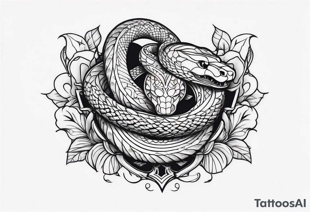 snake and dagger tattoo idea