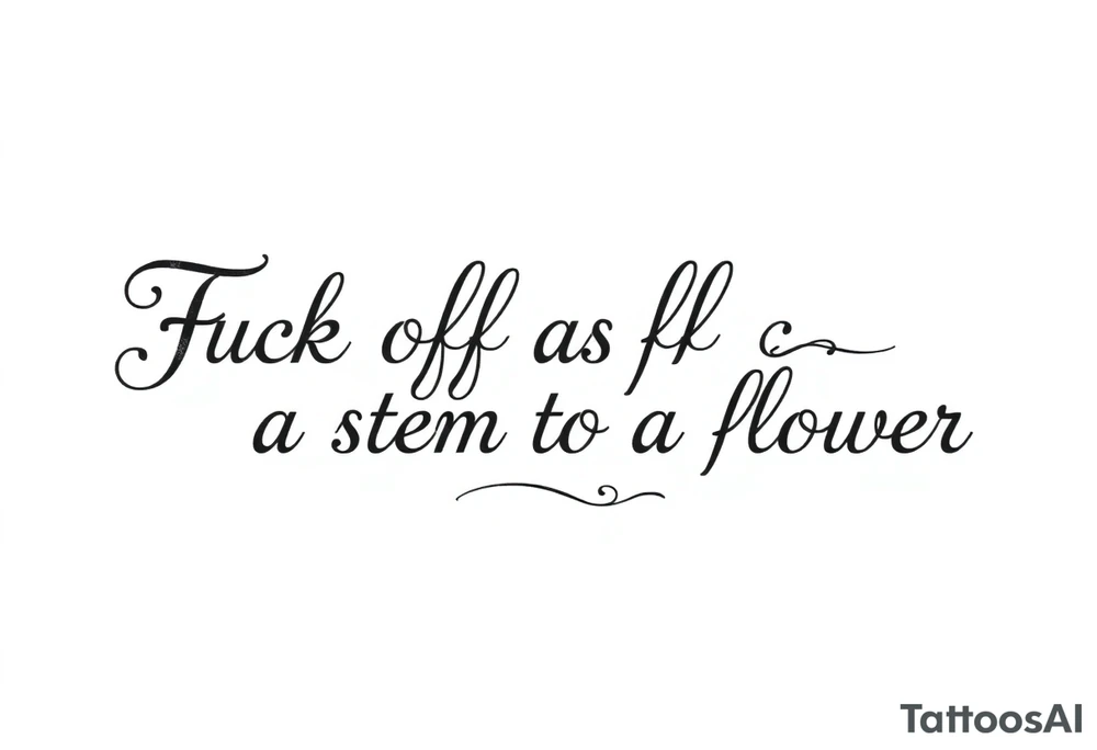Fuck off as the stem to a flower tattoo idea