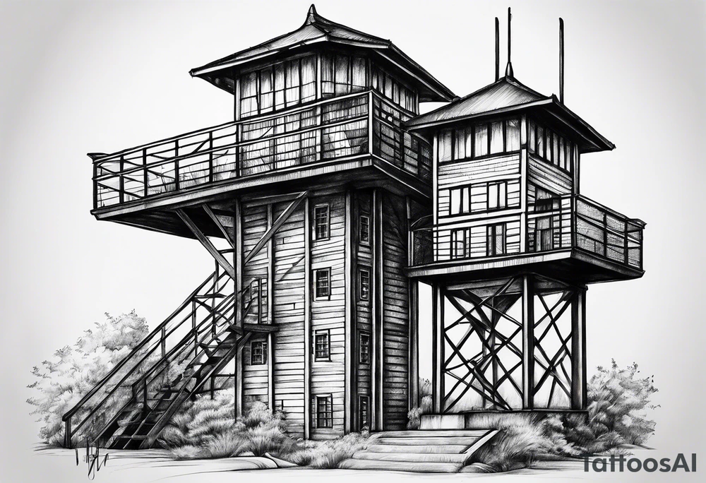 Prison observation tower tattoo idea