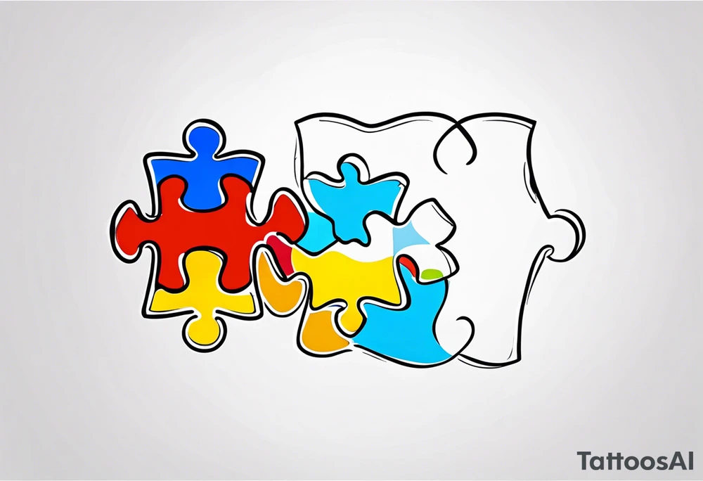 Autism puzzle piece tattoo idea