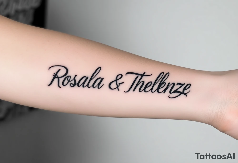 Combine the names rosela dashi and thellenze for a tattoo tattoo idea
