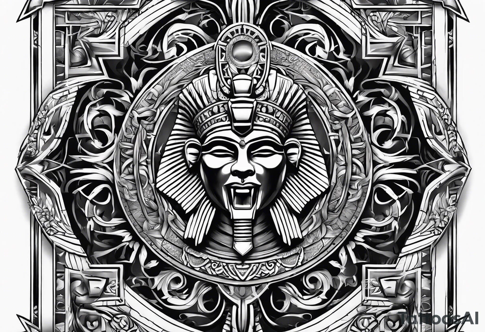An Egyptian cross that looks like twisted metal tattoo idea