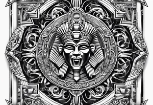 An Egyptian cross that looks like twisted metal tattoo idea