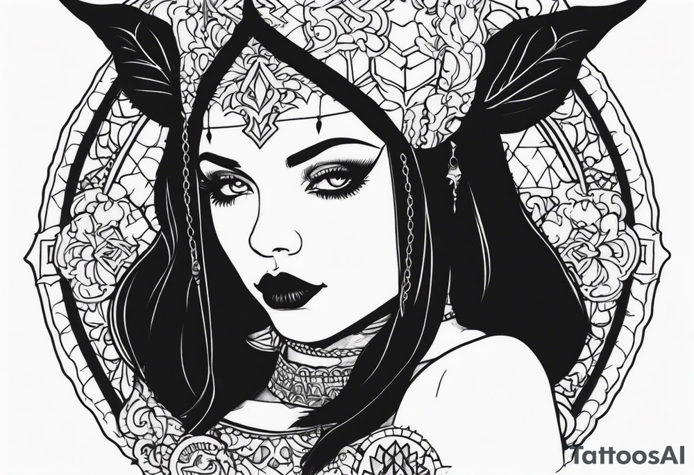 devil wednesday adams tattoo idea