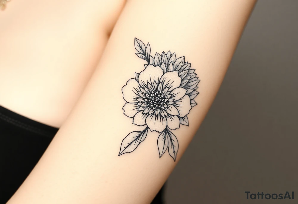 rose and chrysanthemum tattoo idea