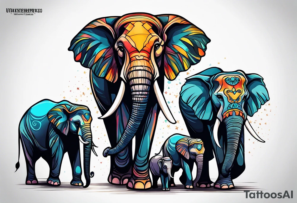 Elephant Family tattoo idea
