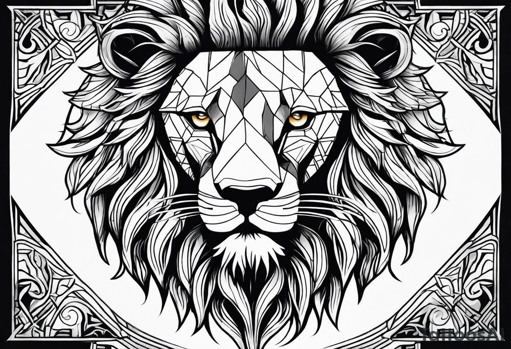 lion classic tattoo idea
