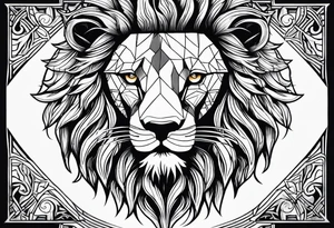 lion classic tattoo idea