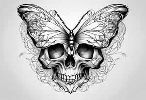 butterfly skull tattoo idea