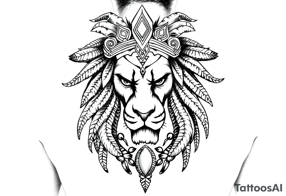 Sexy, powerful African goddess Leo tattoo tattoo idea