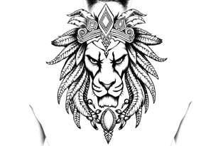 Sexy, powerful African goddess Leo tattoo tattoo idea