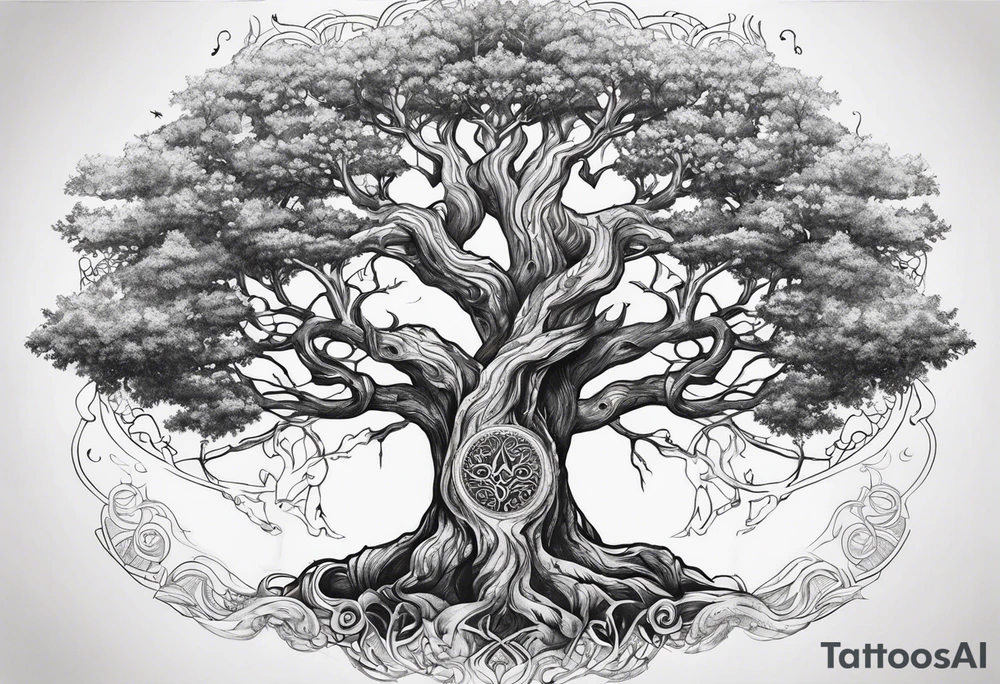 Tree of life Norse gods tattoo idea