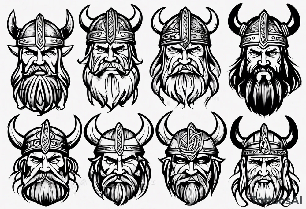 Viking face tattoo idea
