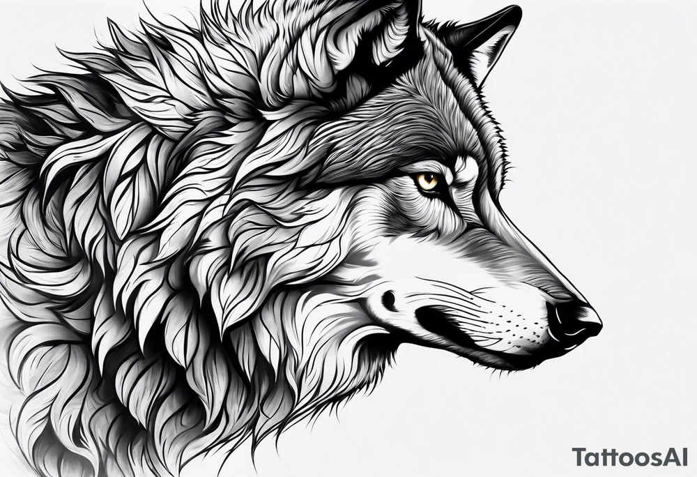 Alpha wolf tattoo idea