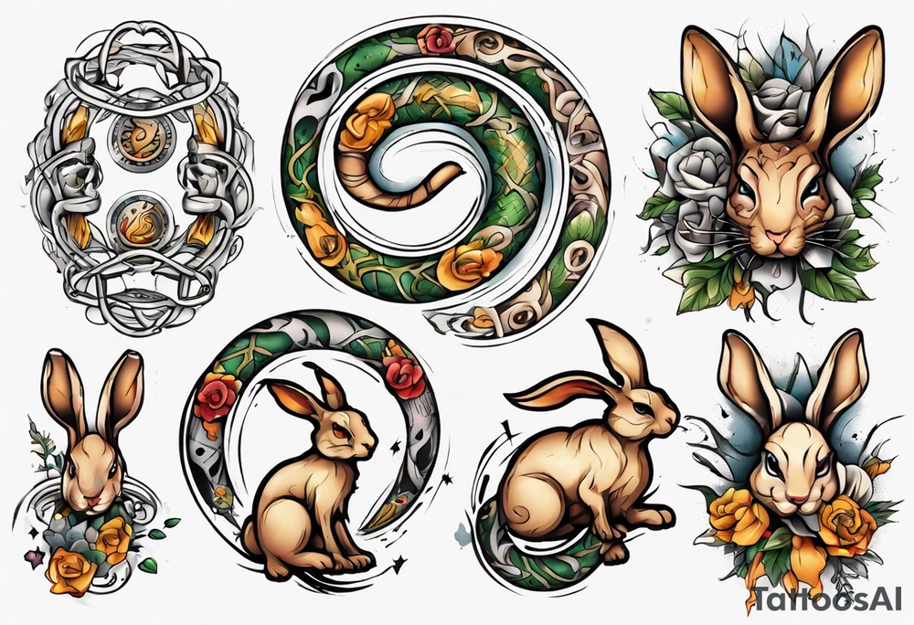 Schlange und Hase tattoo idea