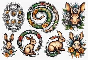 Schlange und Hase tattoo idea