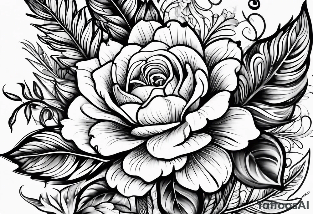 Flowers with “gasparri” embedded tattoo idea