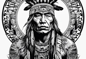 Native American Smoking tattoo idea