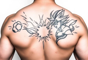 legendary dragonball z scene with energy aura and power effects tattoo idea