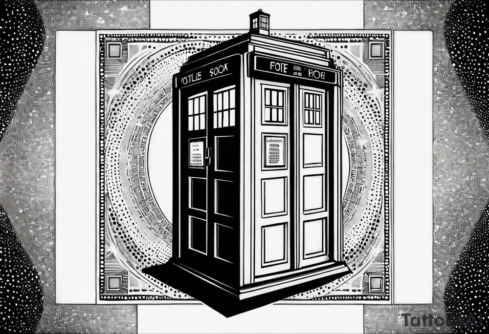 Tardis in a square tattoo idea