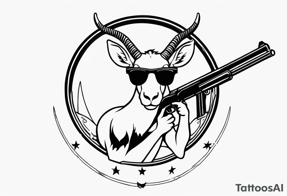 capricorn with sunglasses and shotgun tattoo idea