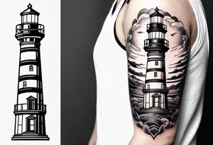 Light house in a shape tattoo idea