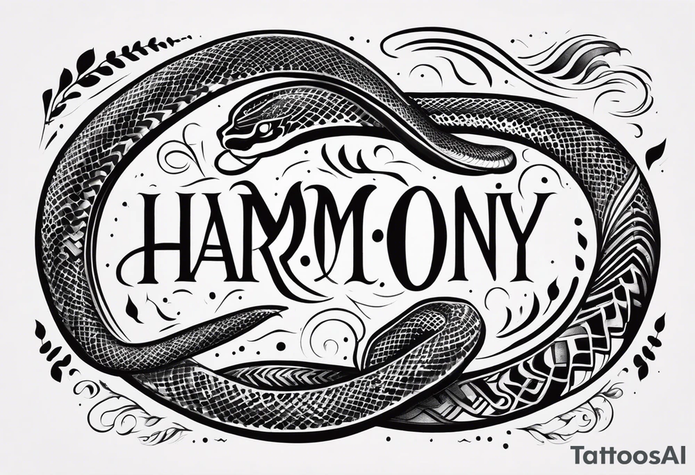 Python writing “Harmony” tattoo idea