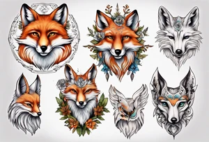 ein tier aus fuchs und eule tattoo idea