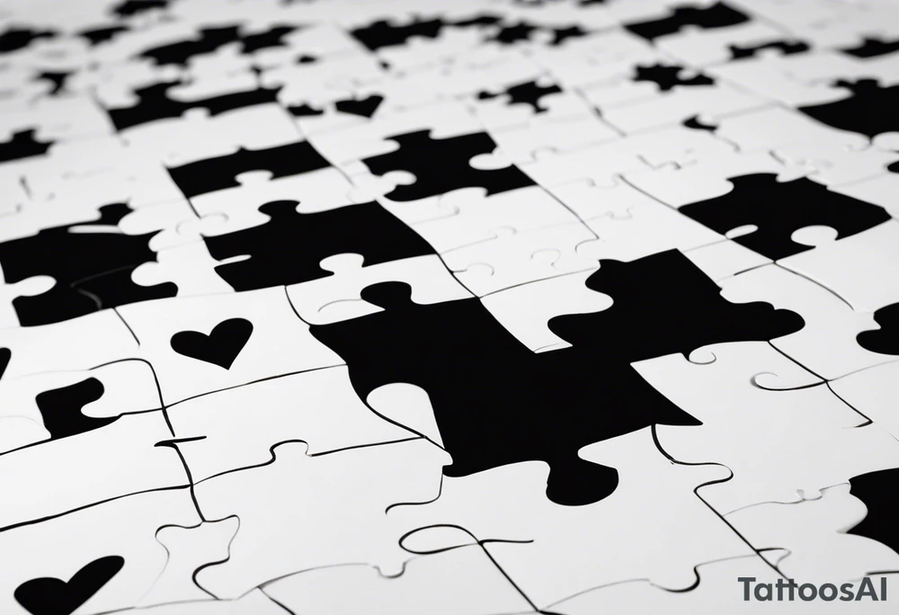 One single Puzzle Piece: A fine, clean outline with no shading, keeping the design light and elegant.
Filled Heart: A small, solid black heart placed inside the puzzle piece. The contrast between the outlined puzzle and the filled heart adds depth and highlights the heart as a symbol of your bond.
Handwritten Text: Beneath or slightly to the side of the puzzle piece, your sister’s words “to my favorite sister,” carefully preserving the integrity of her handwriting.
This will create a balanced, meaningful design that's simple yet full of emotion—perfect for a small ankle tattoo. tattoo idea