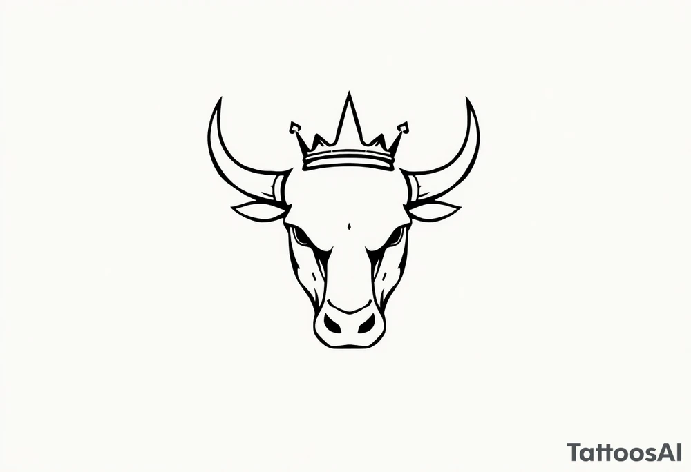 Bull symbol with crown tattoo idea