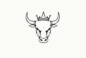 Bull symbol with crown tattoo idea