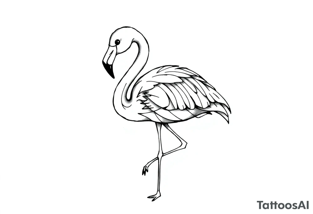 cute flamingo tattoo idea