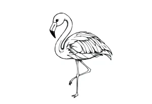 cute flamingo tattoo idea