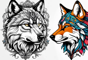 Hybrid between wolf and fox tattoo idea