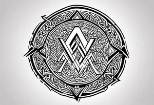 Valhalla berserker round shield axe
Valknut tattoo idea