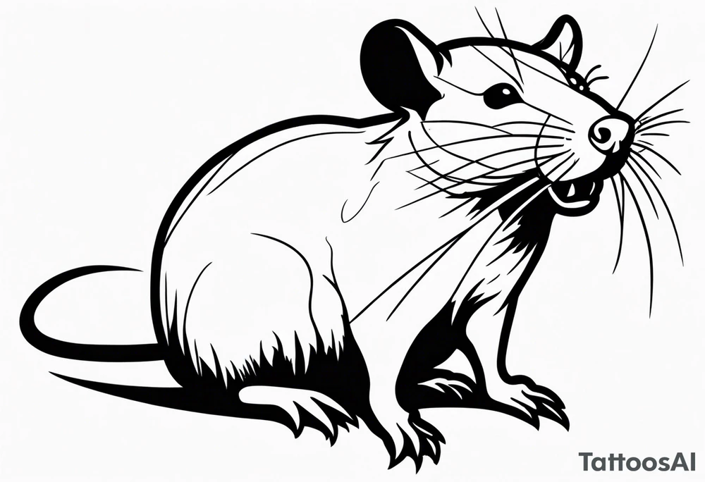 simplistic rat tattoo idea