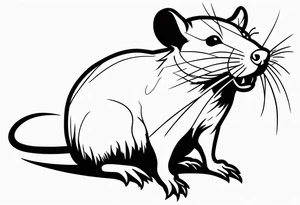 simplistic rat tattoo idea