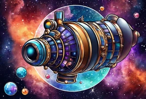 Bubbles outer space telescope tattoo idea