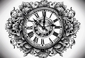 old school clock face deconstructed tattoo idea