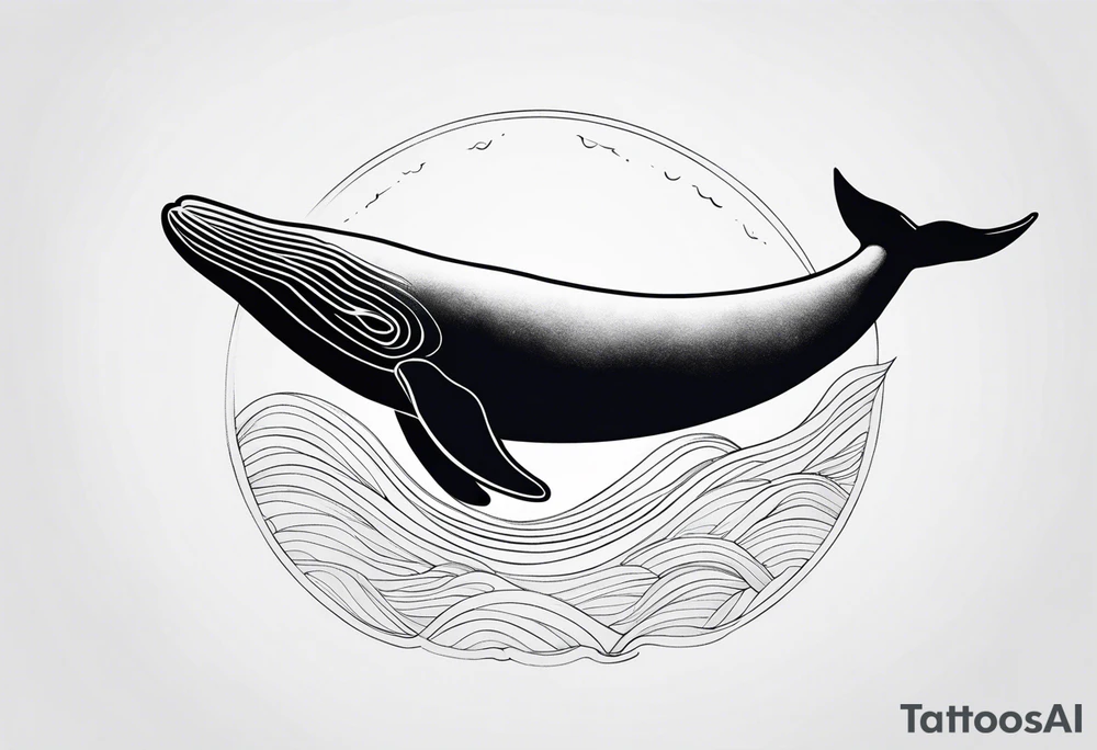 Whale ascending towards light tattoo idea