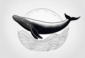 Whale ascending towards light tattoo idea