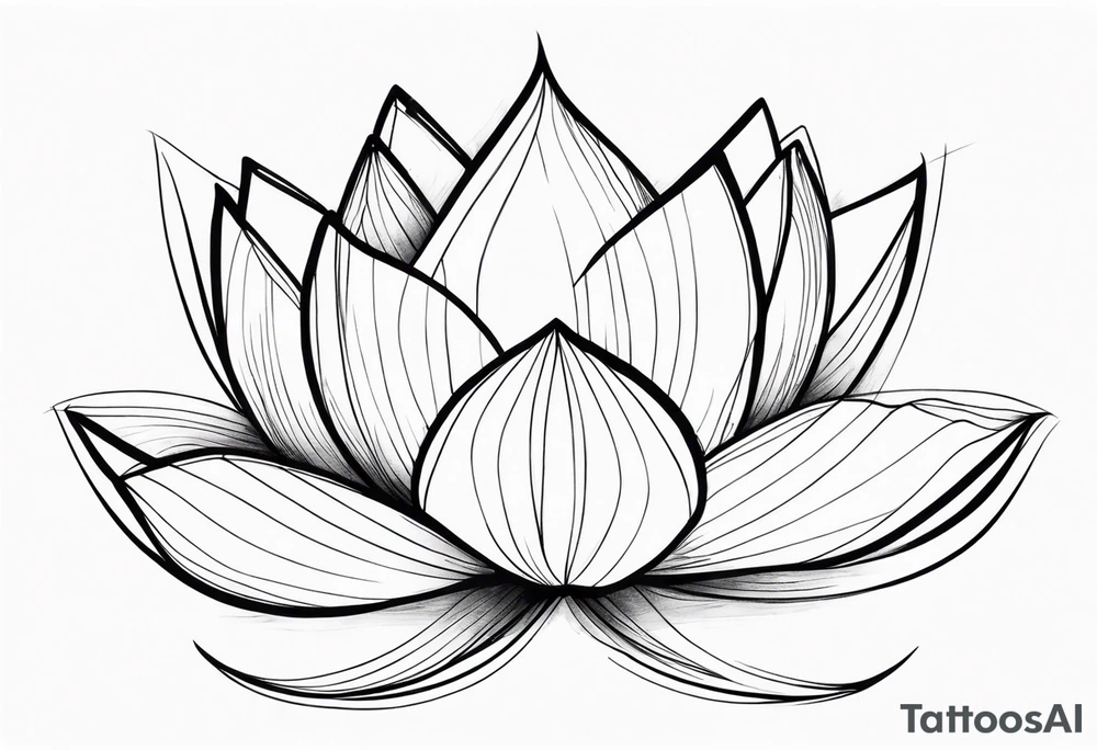 white lotus flower geometric tattoo idea