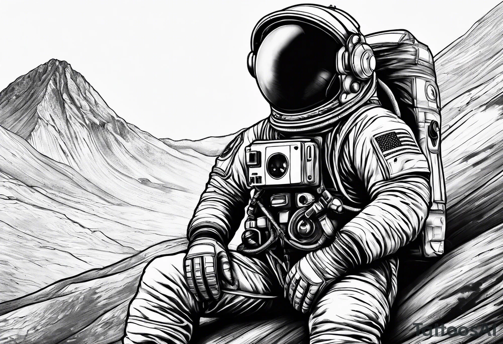 A meditating astronaut tattoo idea