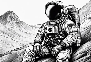 A meditating astronaut tattoo idea